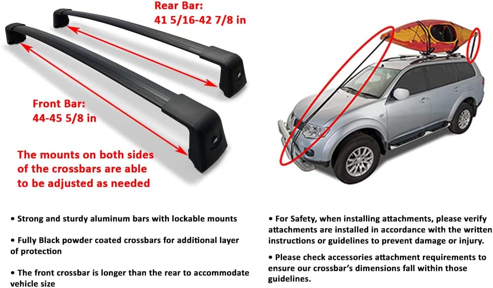 BRIGHTLINES Heavy Duty Anti-Theft Crossbars Roof Racks Compatible with 2020 2021 2022 2023 Ford Escape for Kayak Luggage Ski Bike Carriers (Including Models with Panoramic sunroof)