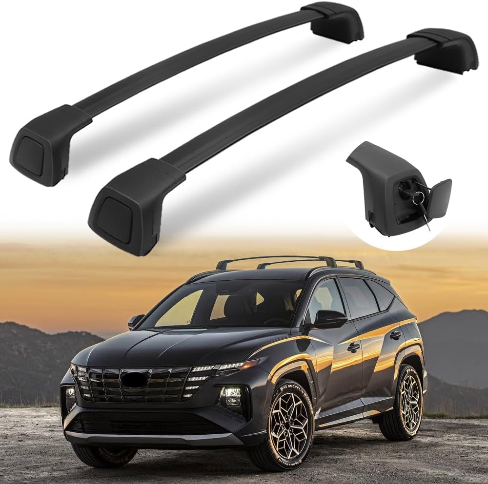 HEKA Cross Bar for Hyundai All New Tucson 2022 2023 Crossbar Roof Rail Rack Accessories (Work with Factory Side Rails)